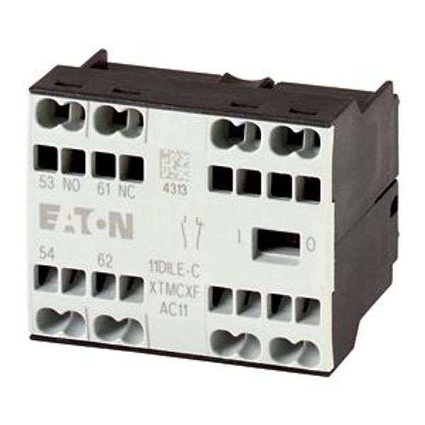 Auxiliary contact module, 2 pole, 1 N/O, 1 NC, Front fixing, Spring-loaded terminals, DILE(E)M…-C, DILER…-C image 5
