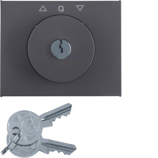 Centre plate lock key switch blinds Berker K.1 anthracite, matt image 1
