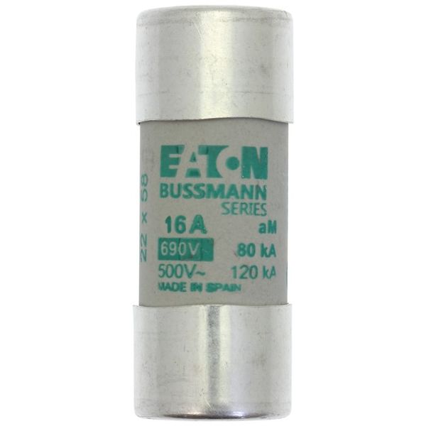 Fuse-link, LV, 16 A, AC 690 V, 22 x 58 mm, aM, IEC image 2