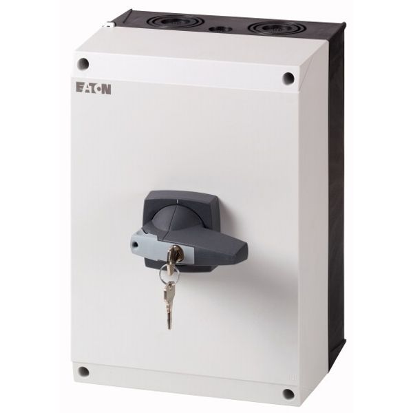 Switch-disconnector, DMM, 160 A, 4 pole, with grey knob, cylinder lock, in CI-K5 enclosure image 1