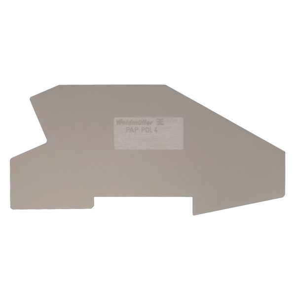 End plate (terminals), 100 mm x 1.5 mm, dark beige image 1