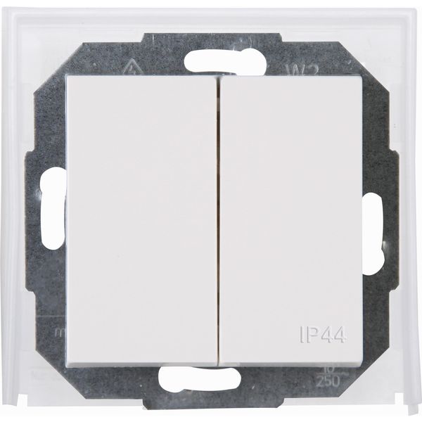ATHENIS IP44 - Serienschalter, mit Federplatte und Dichtungsring, Farbe: reinweiß image 1