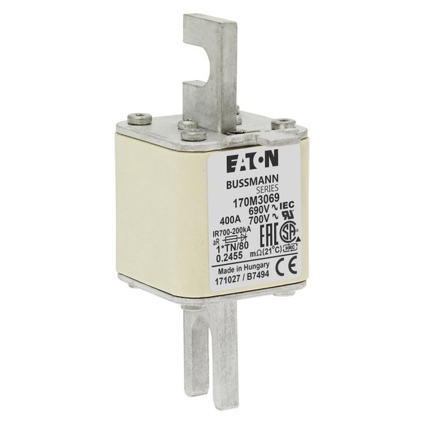 Fuse-link, high speed, 400 A, AC 690 V, compact DIN 1, 45 x 58 x 104 mm, aR, DIN, IEC, single indicator image 9