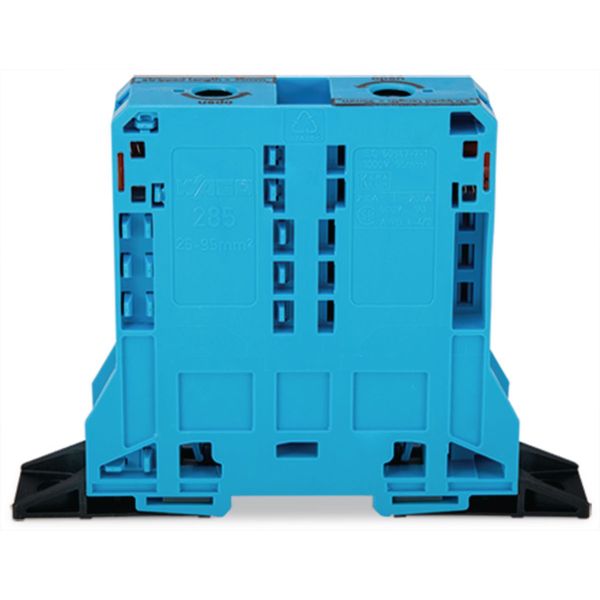 2-conductor through terminal block 95 mm² lateral marker slots blue image 2