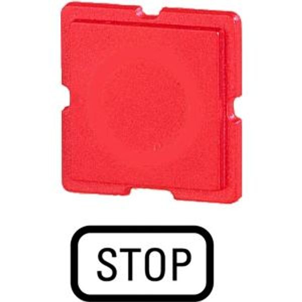 Button plate, red, STOP image 4