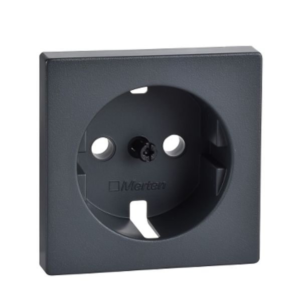 Central plate for SCHUKO socket-outlet insert, anthracite, System M image 2