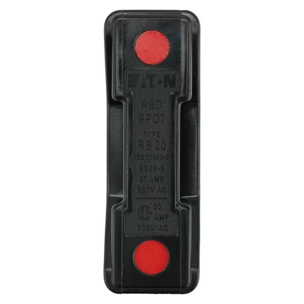 Fuse-holder, LV, 20 A, AC 690 V, BS88/A1, 1P, BS, front connected, back stud connected, black image 24
