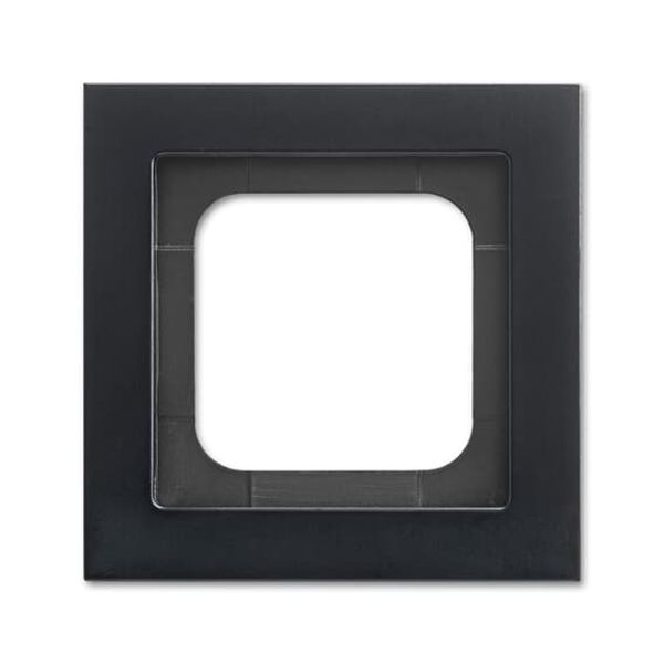 1721-275-500 Cover Frame 1gang black matt - Busch-axcent pur image 1