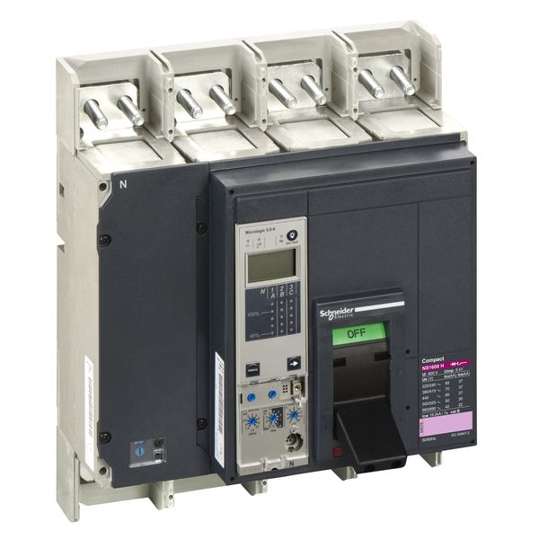 circuit breaker ComPact NS1600H, 70 kA at 415 VAC, Micrologic 5.0 A trip unit, 1600 A, fixed,4 poles 4d image 2