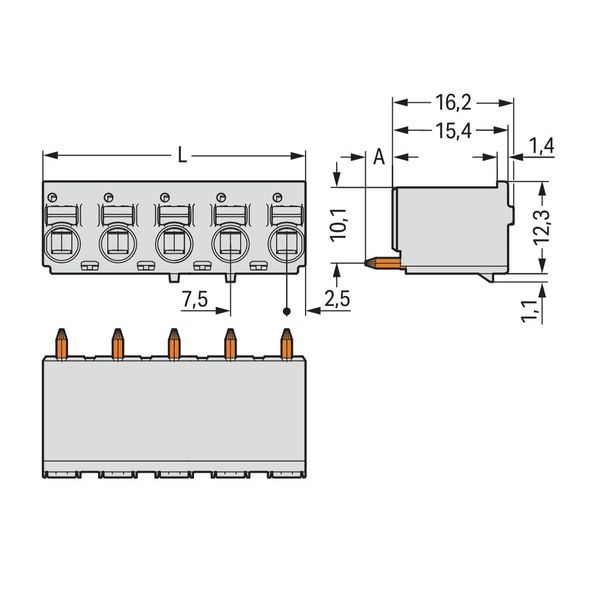 1-conductor THR female connector straight push-button Push-in CAGE CLA image 2