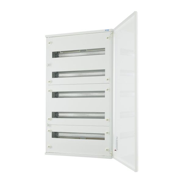 Complete surface-mounted flat distribution board, white, 24 SU per row, 5 rows, type C image 2