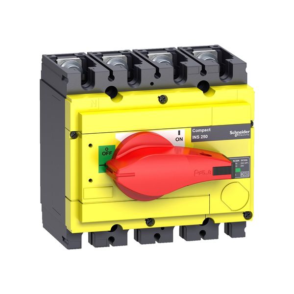 switch disconnector, Compact INS250-160 , 160 A, with red rotary handle and yellow front, 4 poles image 5