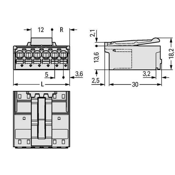 1-conductor male connector Push-in CAGE CLAMP® 2.5 mm² light gray image 3