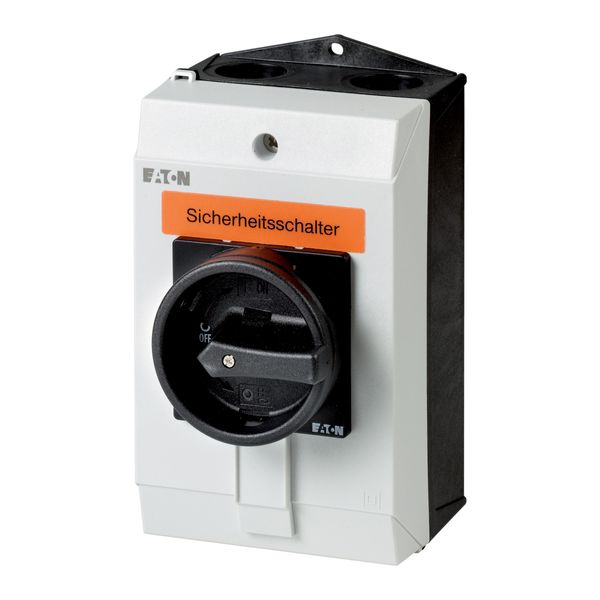 Safety switch, P1, 32 A, 3 pole + N, STOP function, With black rotary handle and locking ring, Lockable in position 0 with cover interlock, with warni image 4