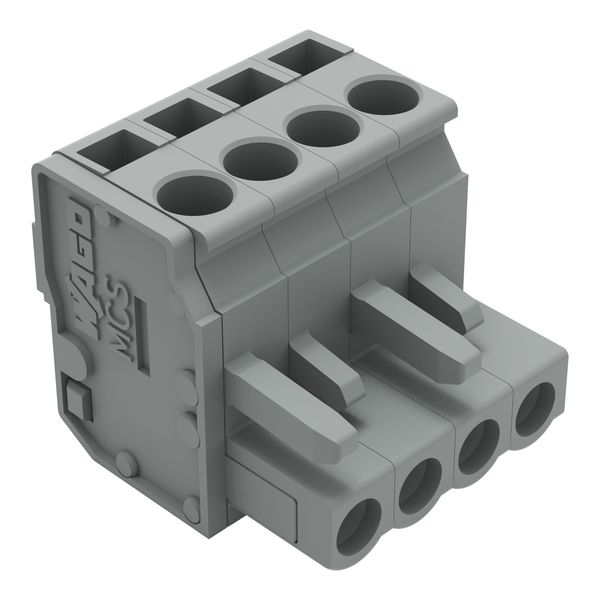 1-conductor female connector, angled CAGE CLAMP® 2.5 mm² gray image 1