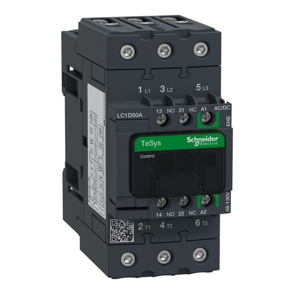 TeSys Deca contactor 3P 50A AC-3/AC-3e up to 440V coil 48-130V AC/DC EverLink image 5