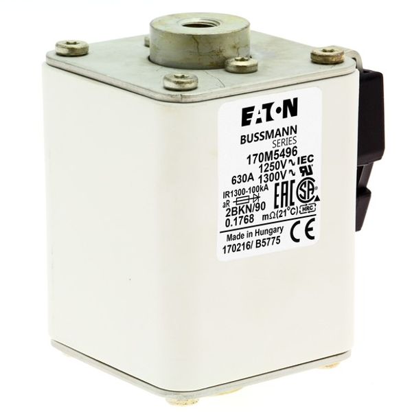 Fuse-link, high speed, 630 A, AC 1250 V, size 2, 61 x 77 x 91 mm, aR, IEC, UL, single indicator image 5