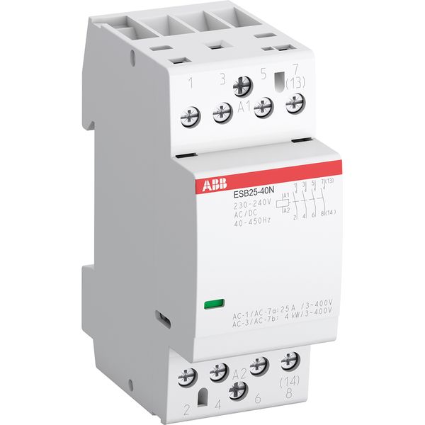ESB25-40N-03 Installation Contactor (NO) 25 A - 4 NO - 0 NC - 48 V - Control Circuit 400 Hz image 1