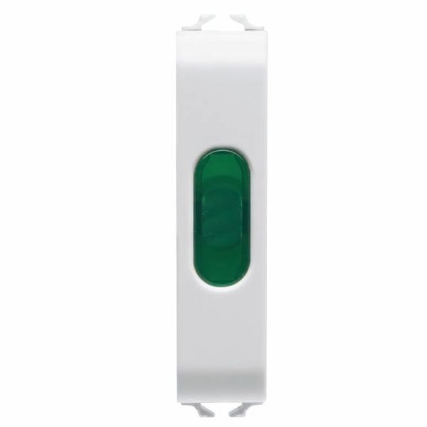 SINGLE INDICATOR LAMP - GREEN - 1/2 MODULE - GLOSSY WHITE - CHORUSMART image 2