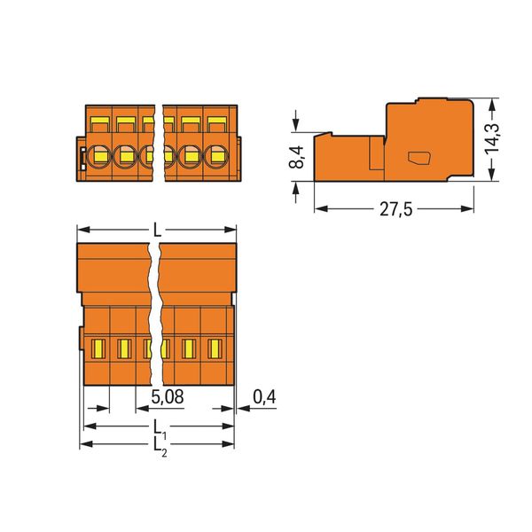 1-conductor male connector CAGE CLAMP® 2.5 mm² orange image 4