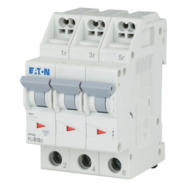 Miniature circuit breaker (MCB) with plug-in terminal, 16 A, 3p, characteristic: B image 1