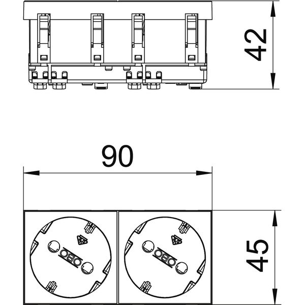 STD-D3S MZGN2 Socket 33°, double protective contact 250V, 10/16A image 2