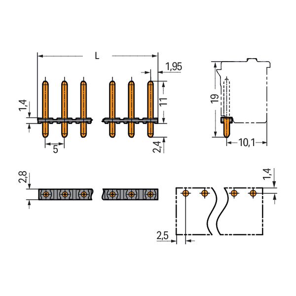 2092-1710/200-000 THR pin strip; 1.4 mm Ø solder pin; straight image 5