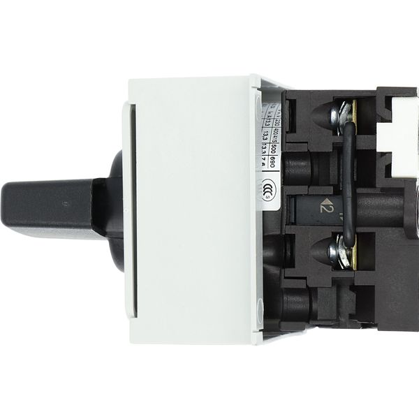 Changeoverswitches, T0, 20 A, service distribution board mounting, 1 contact unit(s), Contacts: 2, 45 °, maintained, With 0 (Off) position, HAND-0-AUT image 13