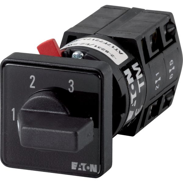 Step switches, TM, 10 A, center mounting, Contacts: 4, with black thumb grip and front plate image 2