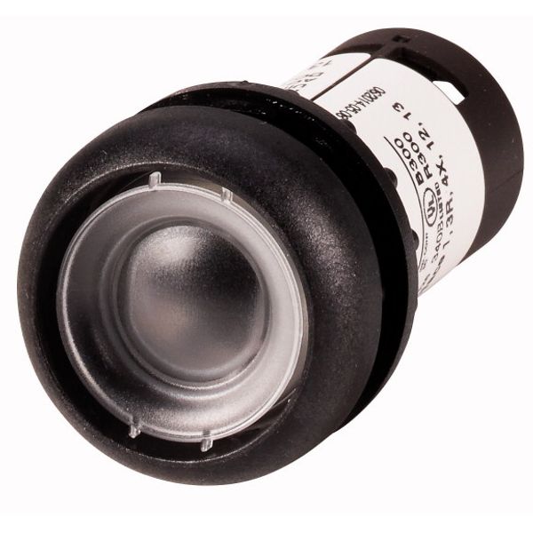 Pushbutton, Flat, maintained, 1 NC, Screw connection, Without button plate, Bezel: black image 1