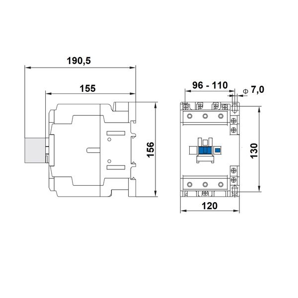 Contactor 3-pole, CUBICO Grand, 55kW, 115A, 1NO+1NC, 230VAC image 9