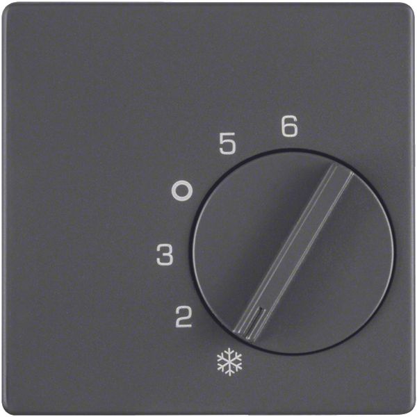 Centre plate for thermostat, setting knob, Q.1/Q.3, ant. velvety, lacq image 1