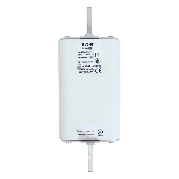 Fuse-link, high speed, 630 A, DC 1000 V, 3L, 75 x 205 mm, gPV, IEC, UL, with indicator image 3