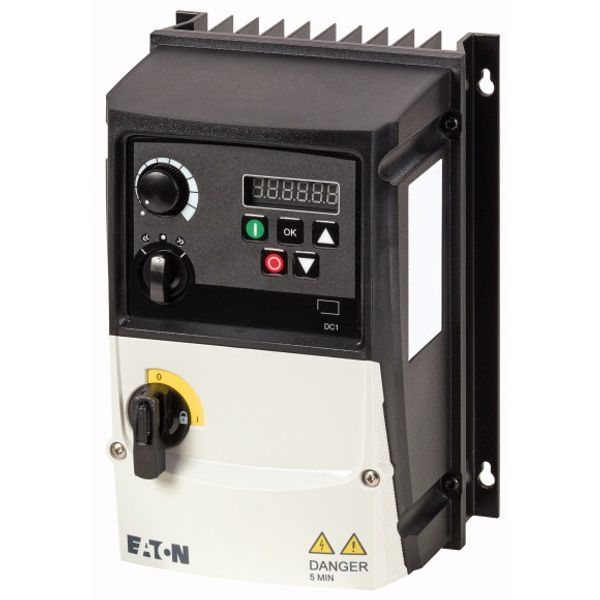 Variable frequency drive, 230 V AC, 1-phase, 10.5 A, 2.2 kW, IP66/NEMA 4X, Radio interference suppression filter, Brake chopper, 7-digital display ass image 1