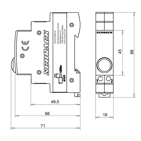 Modular-single-LED AMPARO, yellow, 230VAC image 2