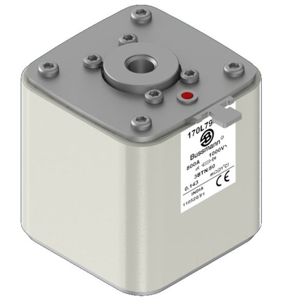 Fuse-link, high speed, 800 A, AC 1000 V, Size 3, 76 x 76 x 81 mm, aR, IEC, single indicator image 3