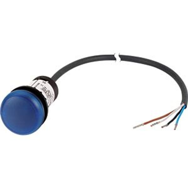 Indicator light, Flat, Cable (black) with non-terminated end, 4 pole, 1 m, Lens Blue, LED Blue, 24 V AC/DC image 5