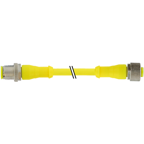 M12 male 0° / M12 female 0° A-cod. AIDA PUR 5x0.34 ye +drag ch. 10m image 1