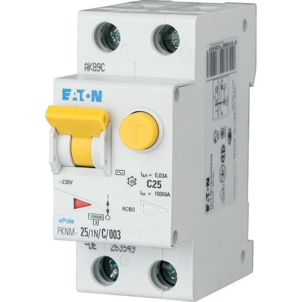 RCD/MCB combination, 25 A, 30 mA, MCB trip characteristic: B, 1p+N, RCD trip characteristic: A image 30