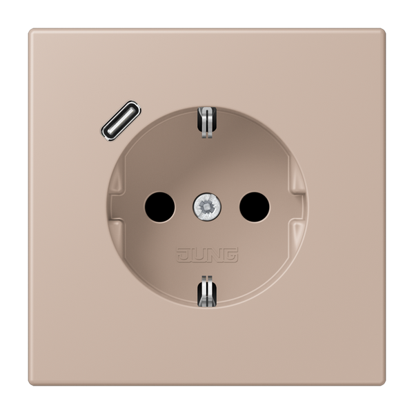 SCHUKO socket with USB type C LC32131 LC1520-18C240 image 1