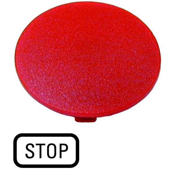 Button plate, mushroom red, STOP image 1