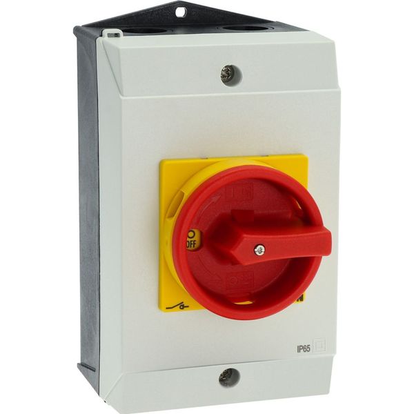 Main switch, T0, 20 A, surface mounting, 2 contact unit(s), 3 pole, 1 N/O, Emergency switching off function, Lockable in the 0 (Off) position, hard kn image 28