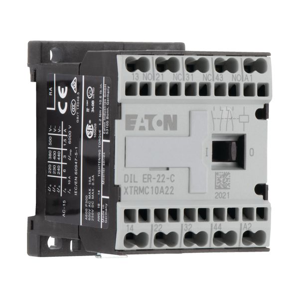 Contactor relay, 110 V 50 Hz, 120 V 60 Hz, N/O = Normally open: 2 N/O, N/C = Normally closed: 2 NC, Spring-loaded terminals, AC operation image 13