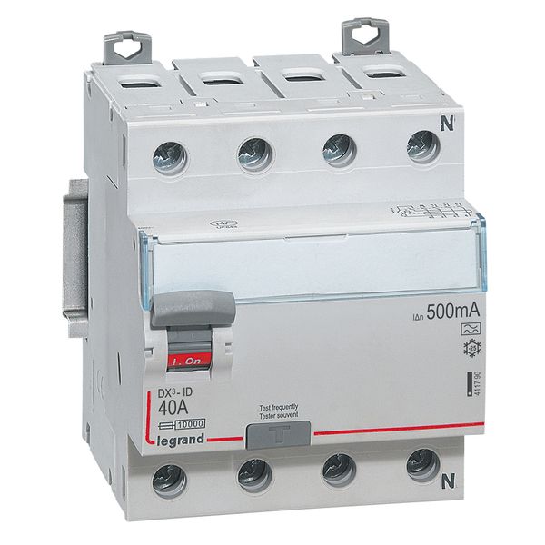 RCD DX³-ID - 4P - 400 V~ neutral right hand side - 40 A - 500 mA - A type image 1