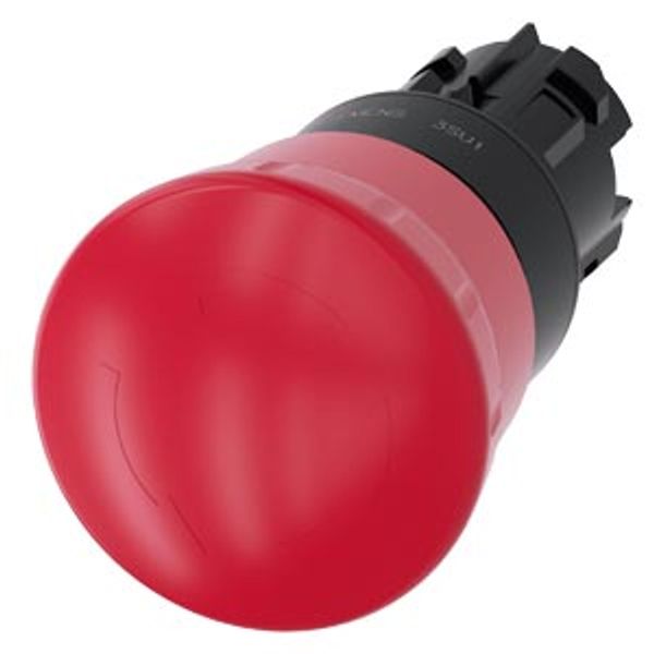 EMERGENCY STOP mushroom pushbutton, 22 mm, round, plastic, red, 40 3SU1000-1HB20-0AA0-Z Y15 image 1