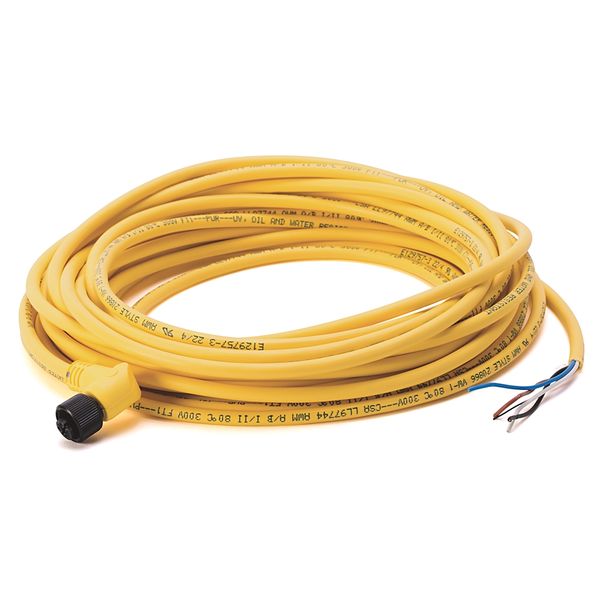 DC Micro (M12), Female, R-Ang, 4-Pin, PUR Cable, Yellow, Unshielded, IEC Color Coded, No Connector, 10 meter (32.8 feet) image 1