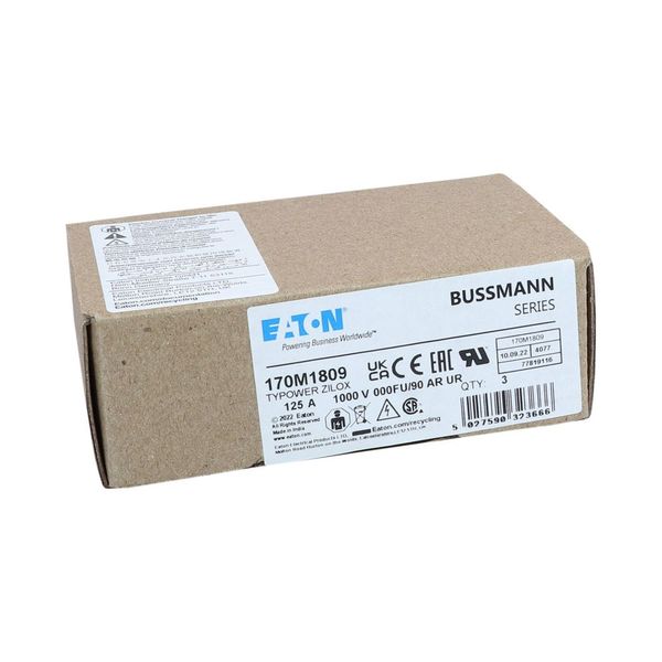 Fuse-link, high speed, 125 A, DC 1000 V, size 000, 24 x 36 x 115 mm, aR, IEC image 11