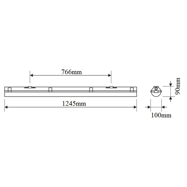 DEVO LOFT LED 1245 24W 3750lm 840 PC louver IP20 red wire image 2