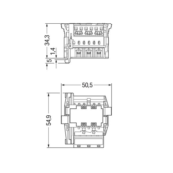 Linect® T-connector 3-pole 1 input white image 5