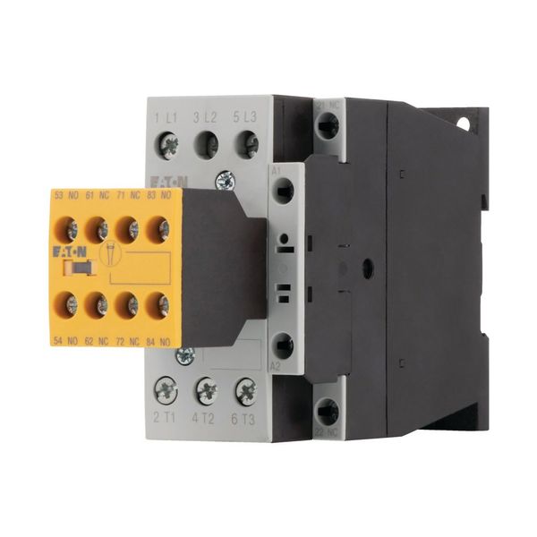 Safety contactor, 380 V 400 V: 15 kW, 2 N/O, 3 NC, RDC 24: 24 - 27 V DC, DC operation, Screw terminals, with mirror contact. image 9